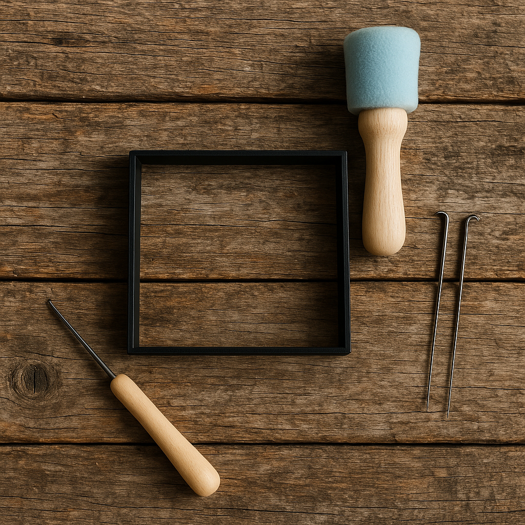 Eco-Friendly Black Square Needle Felting Template – 3D Printed from Recycled Plastic