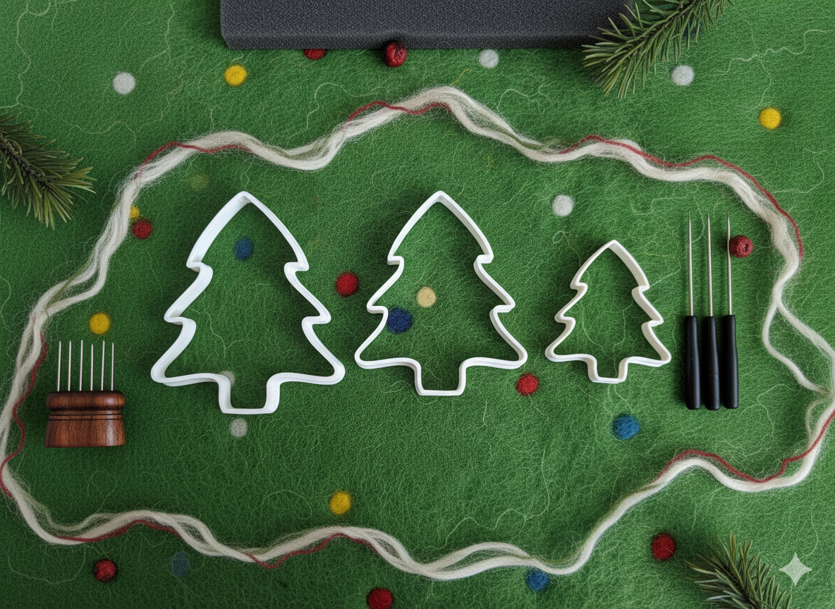 Eco-Friendly Christmas Tree Needle Felting Template – 3D Printed from Recycled Materials