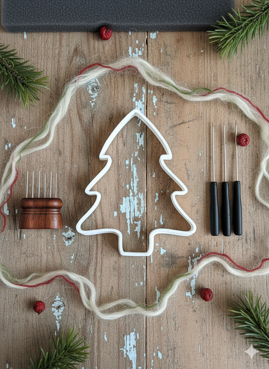 Eco-Friendly Christmas Tree Needle Felting Template – 3D Printed from Recycled Materials