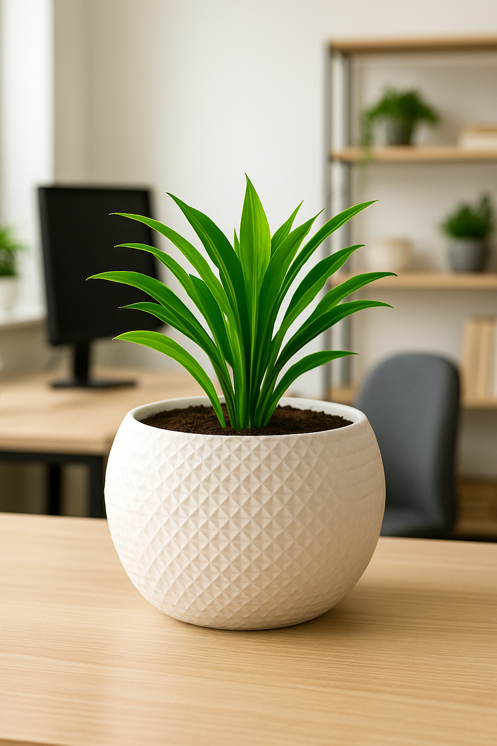 Plant Pot Indoor Flower Planter Plastic Pot Contemporary Diamond Pattern