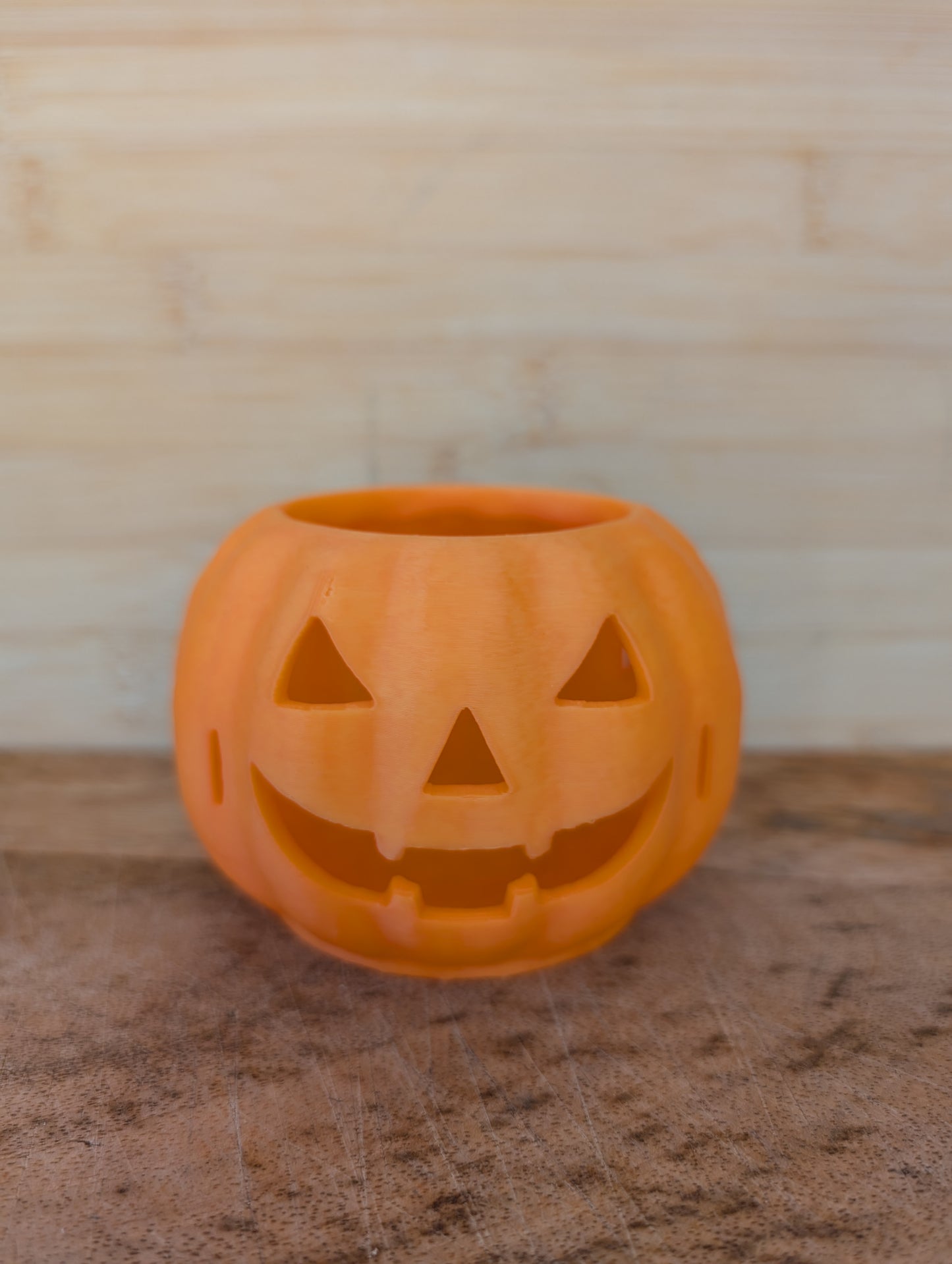 Eco-Friendly 3D Printed Jack-O'-Lantern Pumpkin with Flameless LED Tea Light
