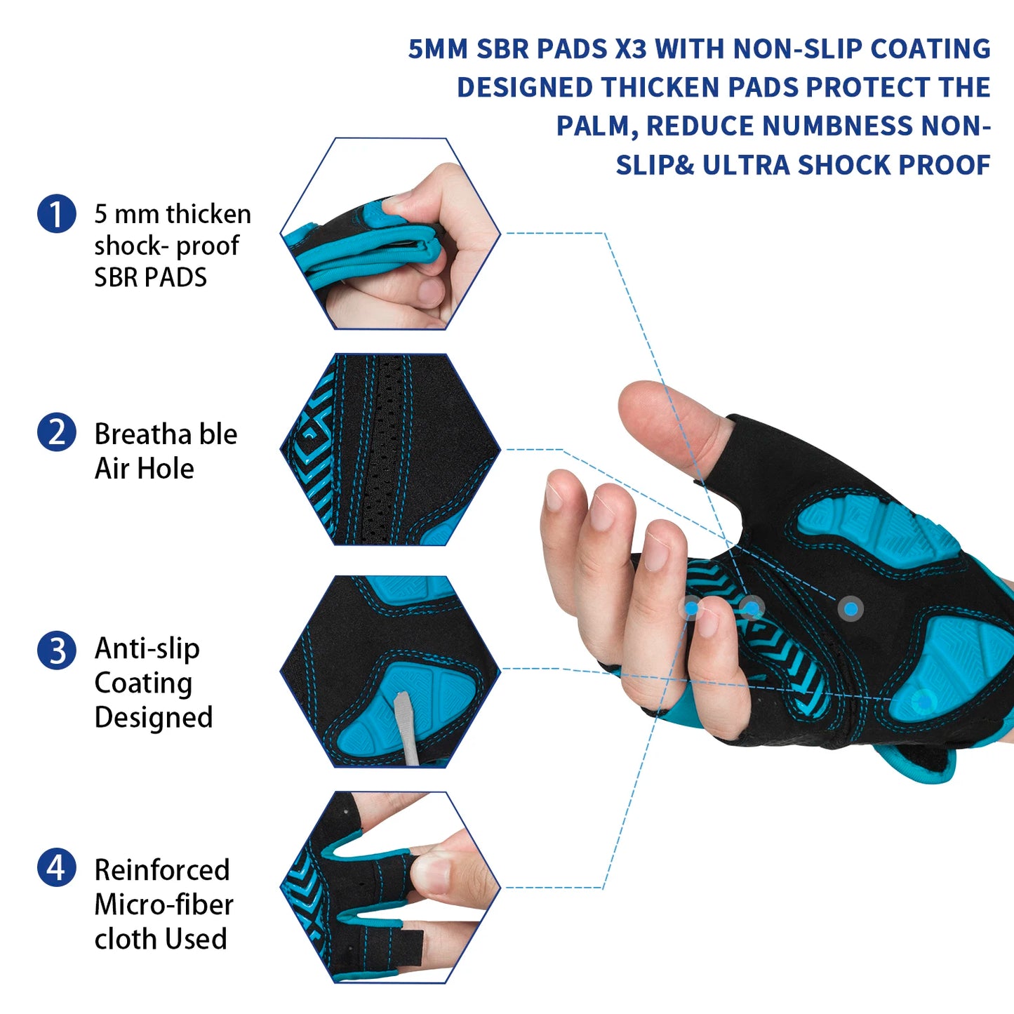 Conquer the Trail: Half-Finger Bike Gloves with Superior Grip & Shock Absorption